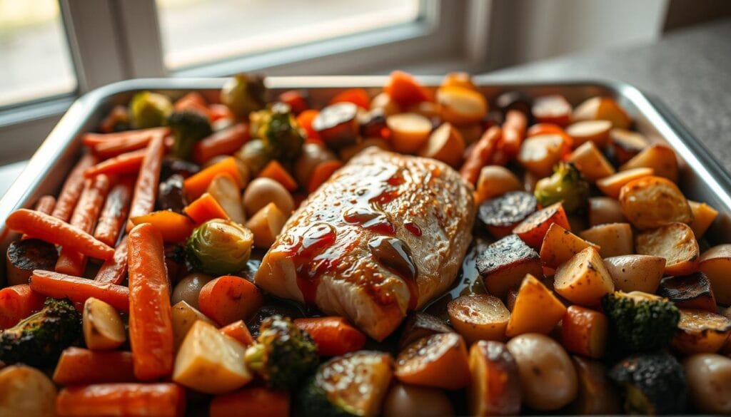 Sheet pan sunday dinners with roasted vegetables and protein Sheet pan sunday dinners with roasted vegetables and protein