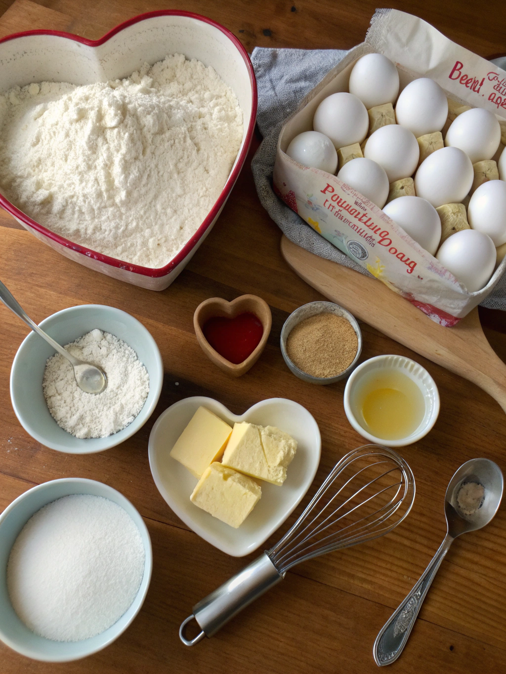 Ingredients for Heart Shaped Cake