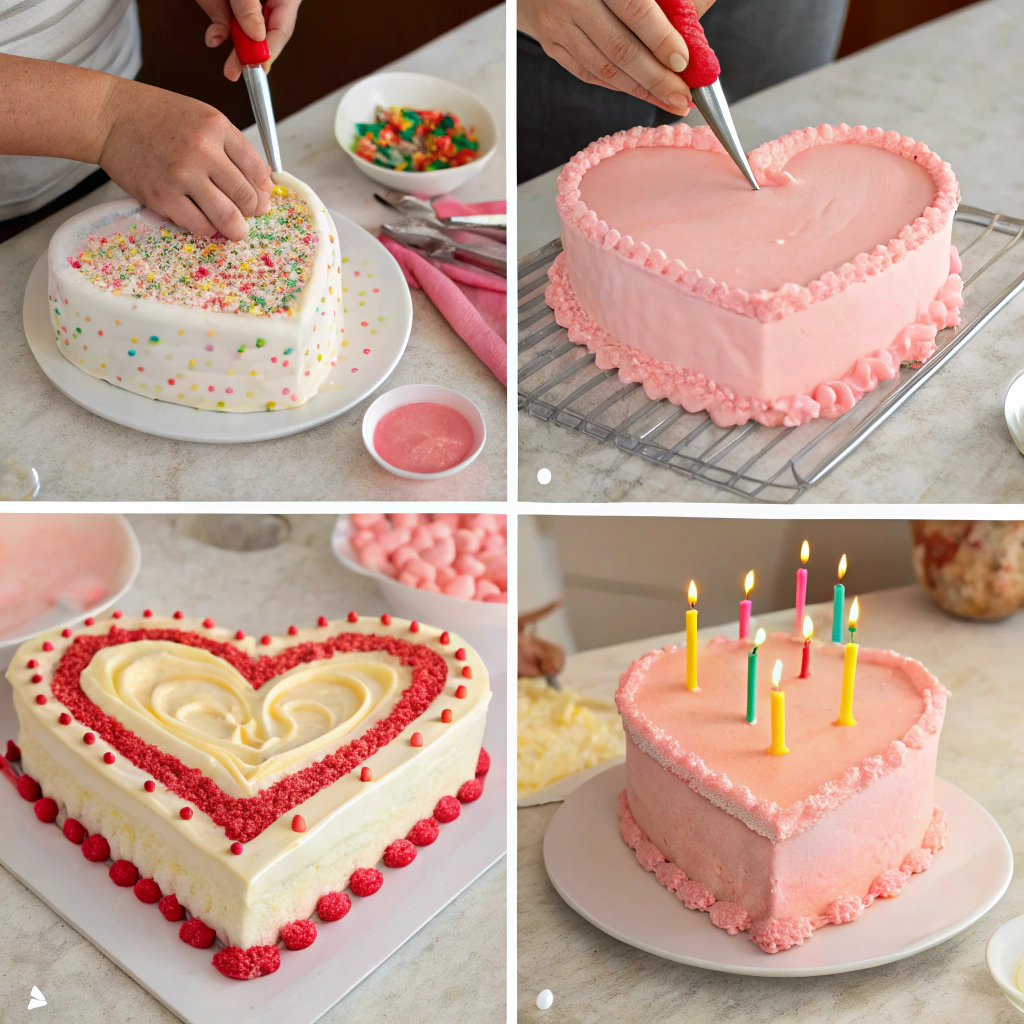 heart shaped birthday cake
