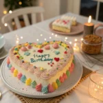 heart shaped birthday cake