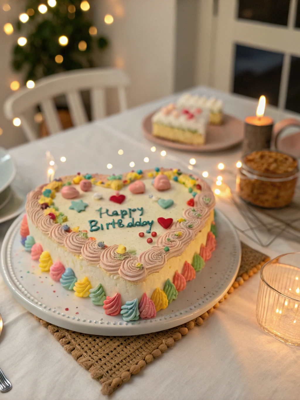heart shaped birthday cake