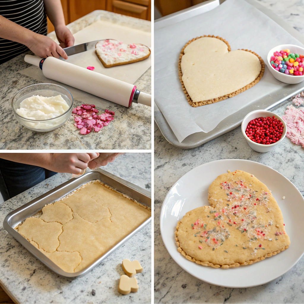 heart shaped cookie cake