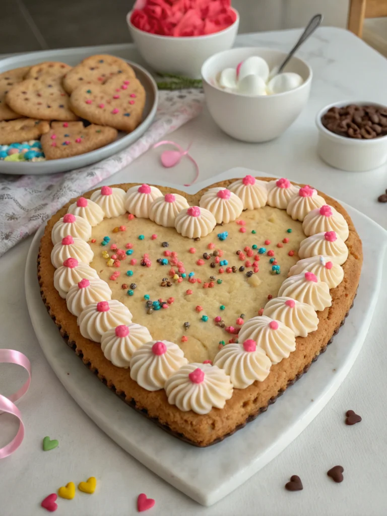 heart shaped cookie cake