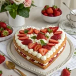 heart shaped strawberry cake