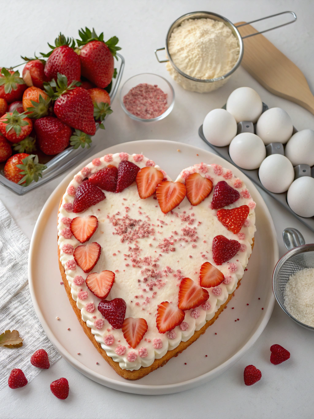 Heart Shaped Strawberry Cake Ingredients