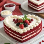 red velvet cake heart shape